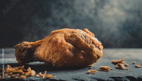 Copy Space image of Classic Southern Fried Chicken on dark background.
