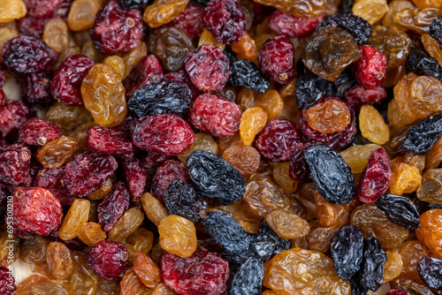 different types of dried berries on the kitchen table