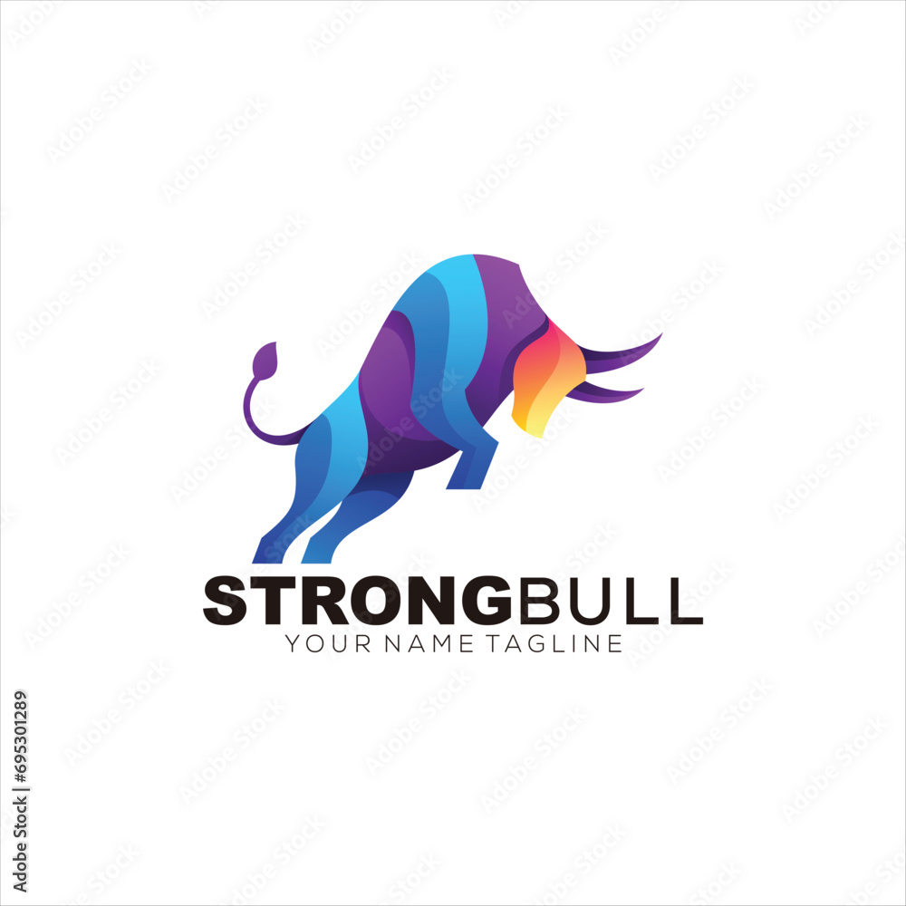 bull logo colorful gradient bull logo colorful gradient