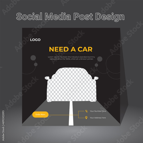 Social media post design for lluxury car rant and cell with fully editable tamplate ted and for social media ad post 