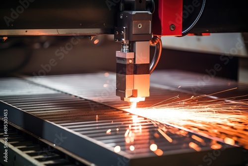 Laser cutting machine tool in industrial
