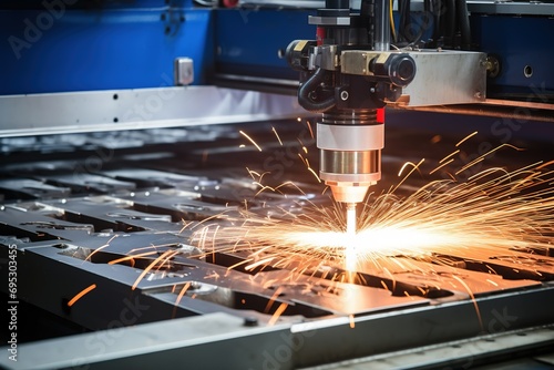 Laser cutting machine tool in industrial