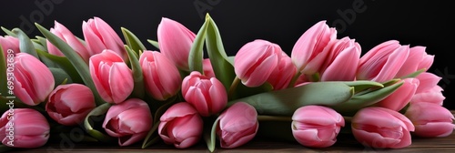 Bunch Pink Tulips On White Wooden , Banner Image For Website, Background, Desktop Wallpaper
