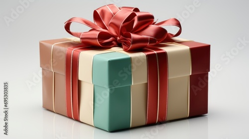 Gift Box Red Green On White, Background HD, Illustrations