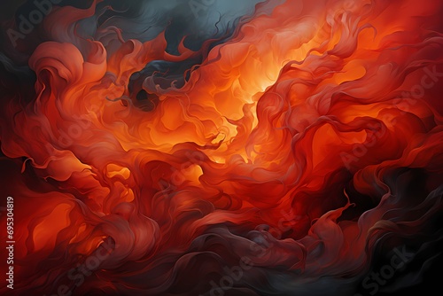A symphony of crimson reds and fiery oranges swirling together, reminiscent of a blazing inferno captured in time