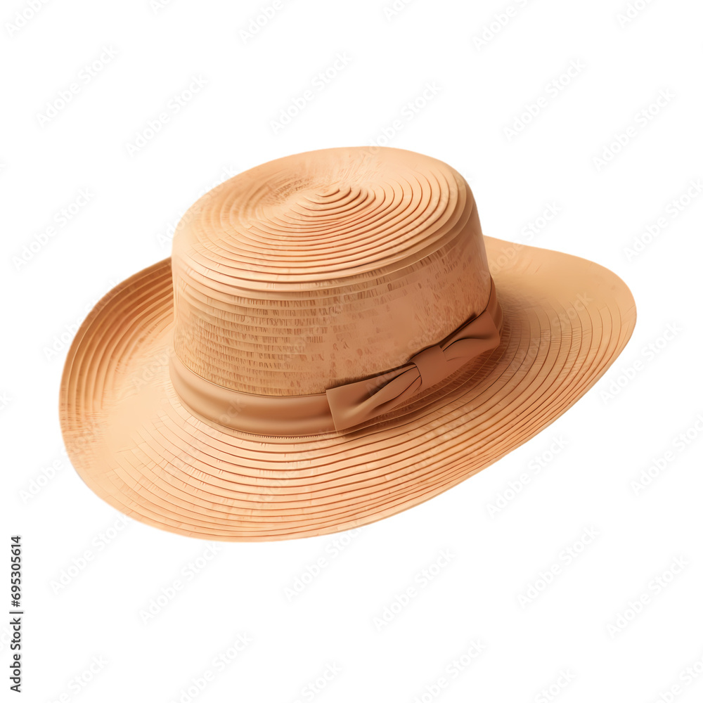 Straw hat isolated on transparent background Straw hat isolated on transparent background