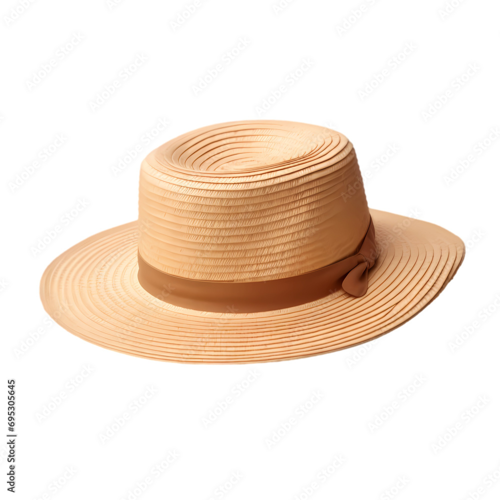 Straw hat isolated on transparent background Straw hat isolated on transparent background