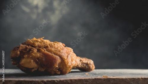 Copy Space image of asty eating with fried chicken photo