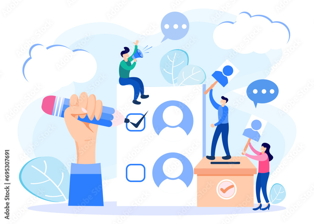 Illustration vector graphic cartoon character of democracy Illustration vector graphic cartoon character of democracy
