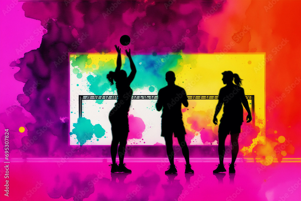 An illustration of a sport game. Soccer, Football, hockey, basketball, ice skating. Generative AI An illustration of a sport game. Soccer, Football, hockey, basketball, ice skating. Generative AI