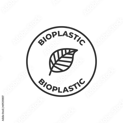 Bio plastic icon. environment friendly bioplastic bottle vector symbol photo