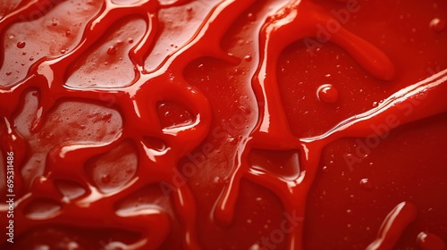 texture of ketchup close-up, macro photo of sauce