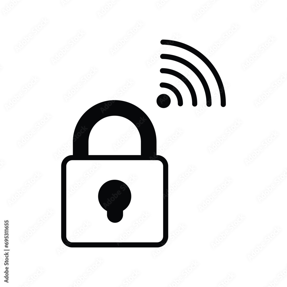 smart lock icon with white background vector stock illustration smart lock icon with white background vector stock illustration