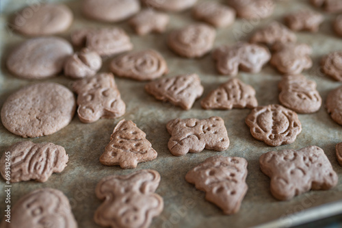 Homemade gingerbread making before Christmas.