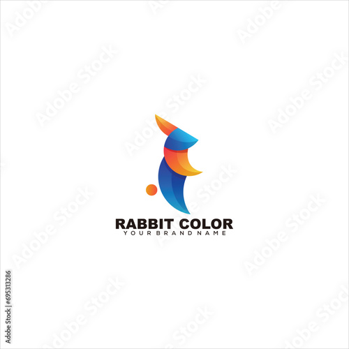 Free Download rabbit logo colorful gradient  - GFXLoad