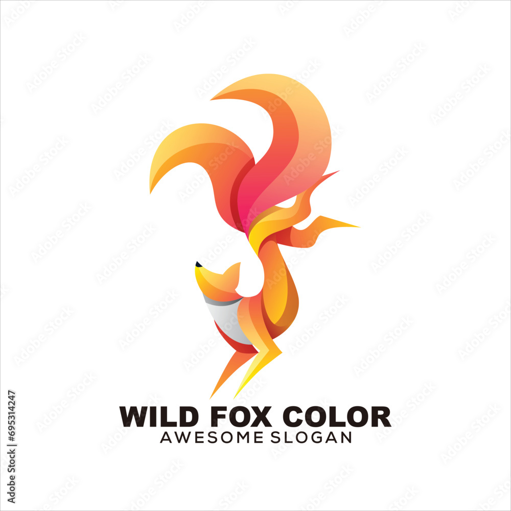 Fototapeta premium fox logo colorful gradient 