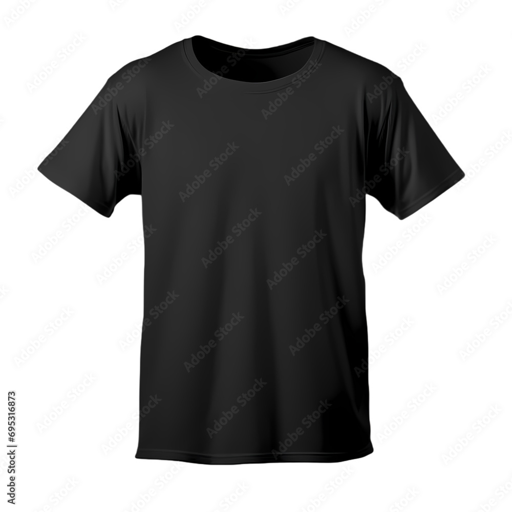 Black t-shirt isolated on transparent background Black t-shirt isolated on transparent background