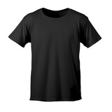 Black t-shirt isolated on transparent background