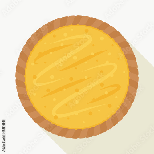 Lemon pie with white cream background vector illustration