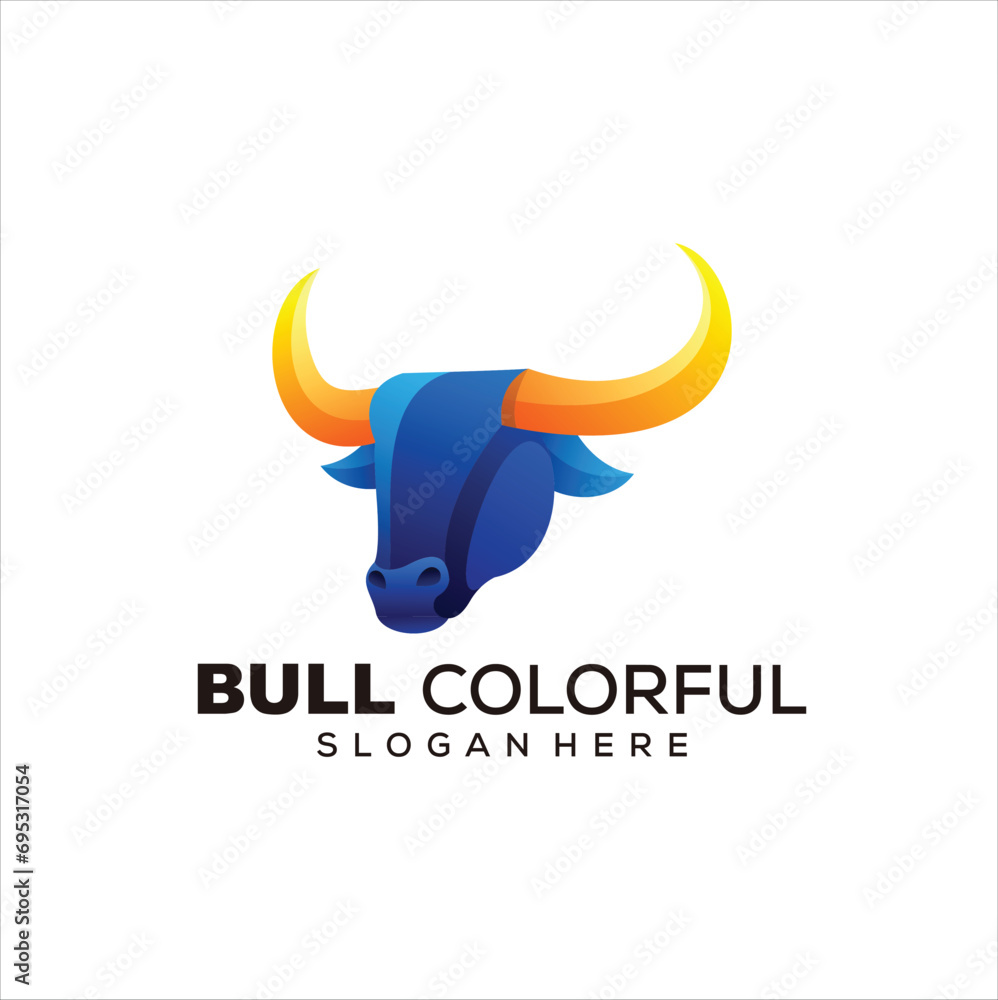 Obraz premium bull head logo colorful gradient 