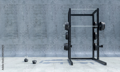 Fotografía Gymnasium structure for squat in modern environment.