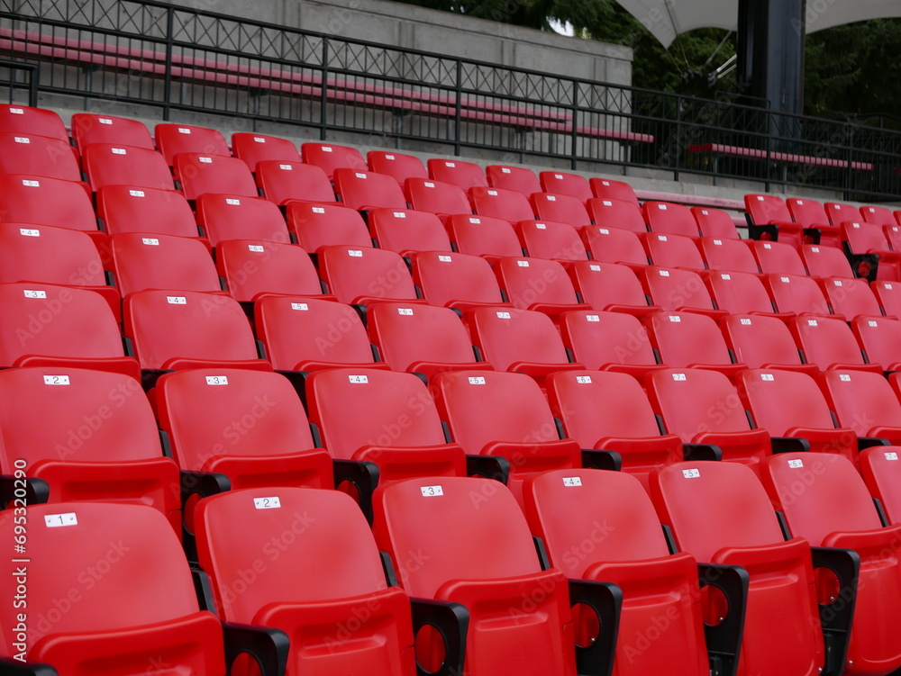 Naklejka premium Red empty seats in stadium