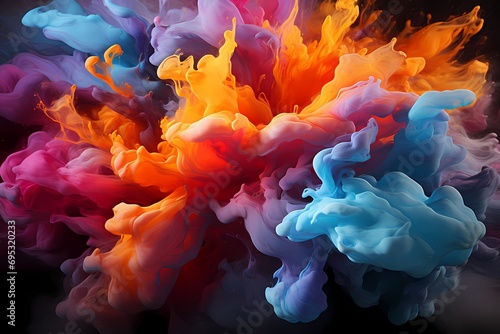 A whirlwind of swirling liquid colors converging at the center, creating a dynamic and captivating abstract background photo
