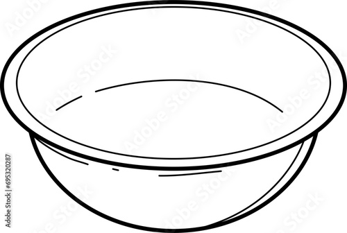 Mixing Bowl Kitchen Utensils Drawing Doodle Vector Illustration