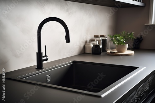 Black sink design for home kitchen