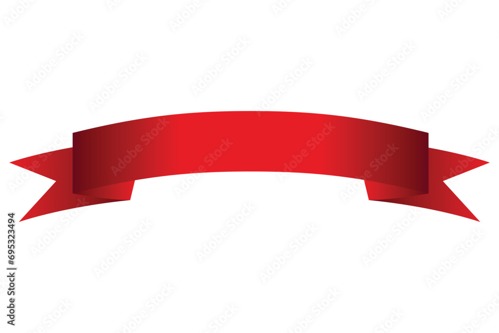 Heraldic red ribbon banner. Flag, decorative element, label or streamer. Vector illustration isolated on white background Heraldic red ribbon banner. Flag, decorative element, label or streamer. Vector illustration isolated on white background