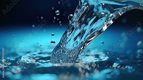 Wallpaper Mural Flowing water from the Faucet Water Droplets Super Torontodigital.ca