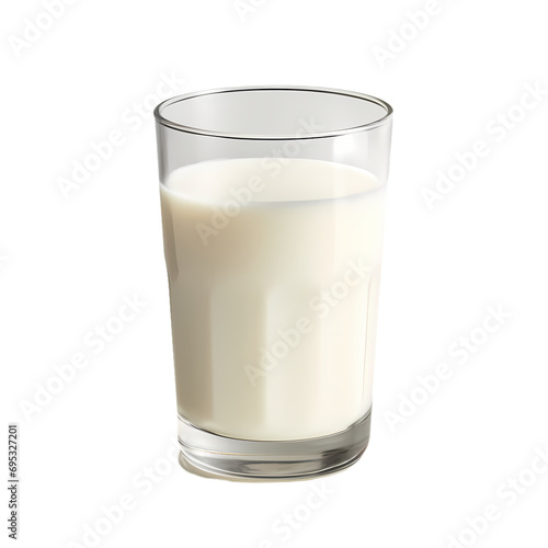 Glass of milk isolated on transparent background