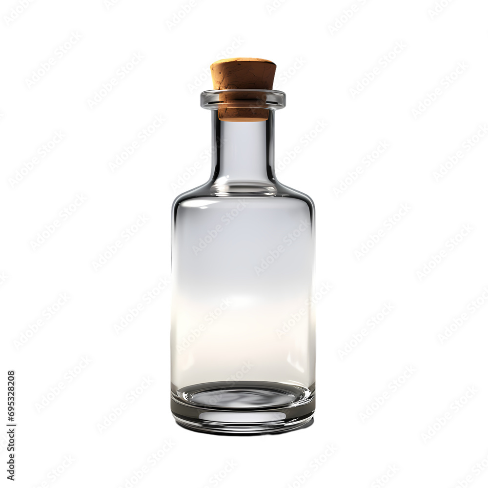 Small glass bottle isolated on transparent background Small glass bottle isolated on transparent background