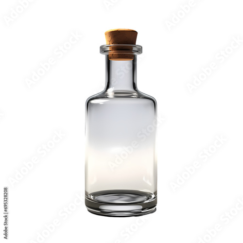 Small glass bottle isolated on transparent background
