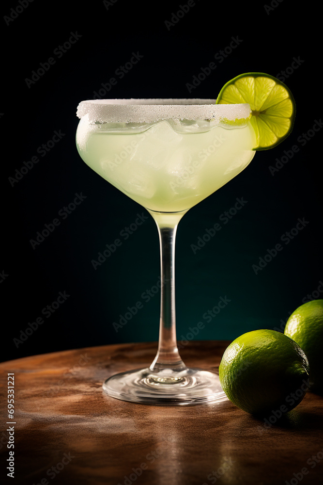 Margarita cocktail with lime in a glass. Selective focus. Margarita cocktail with lime in a glass. Selective focus.