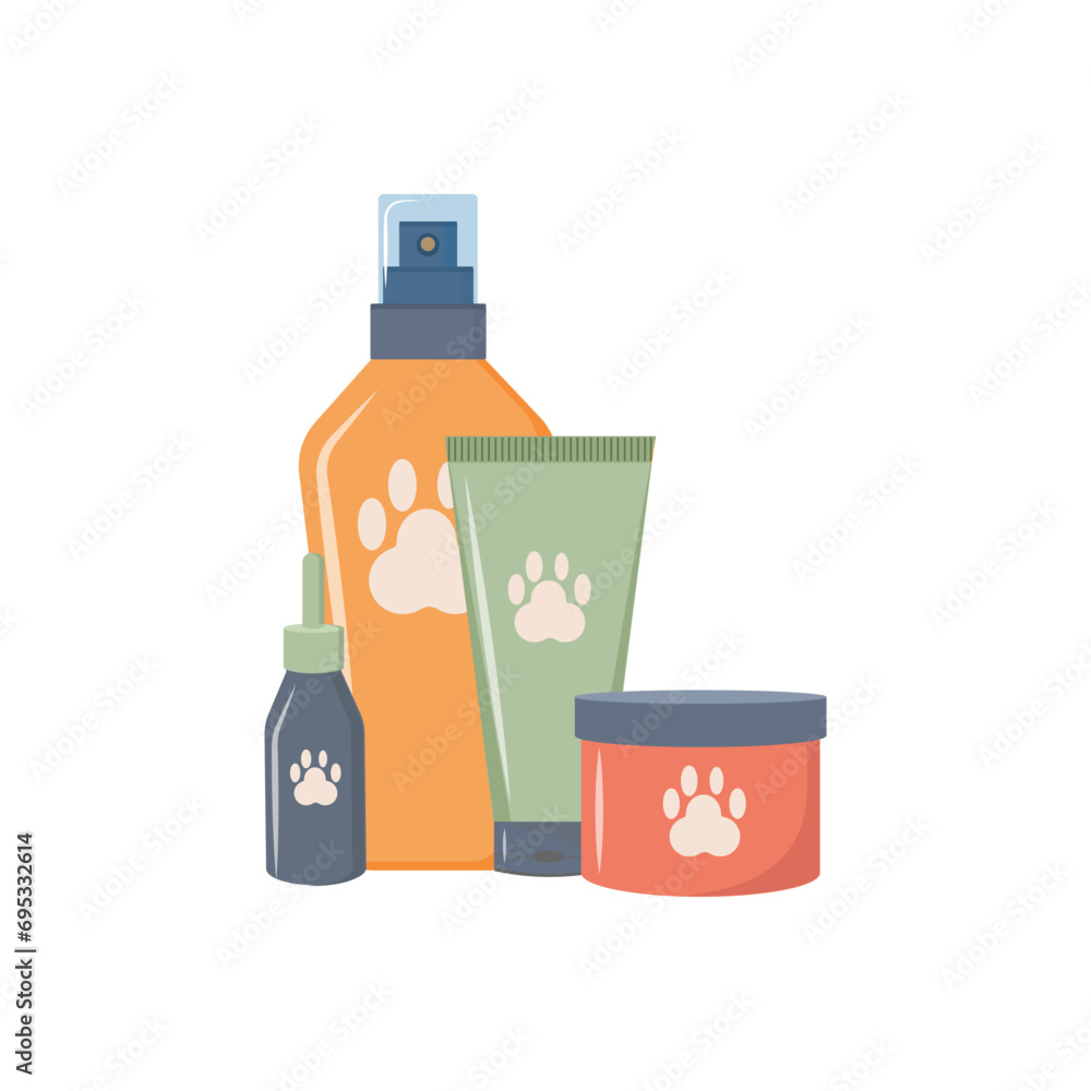 care for animals in jars vector illustration