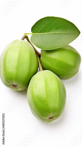 feijoa isolated on white background, clipping path, full depth of field. generative ai