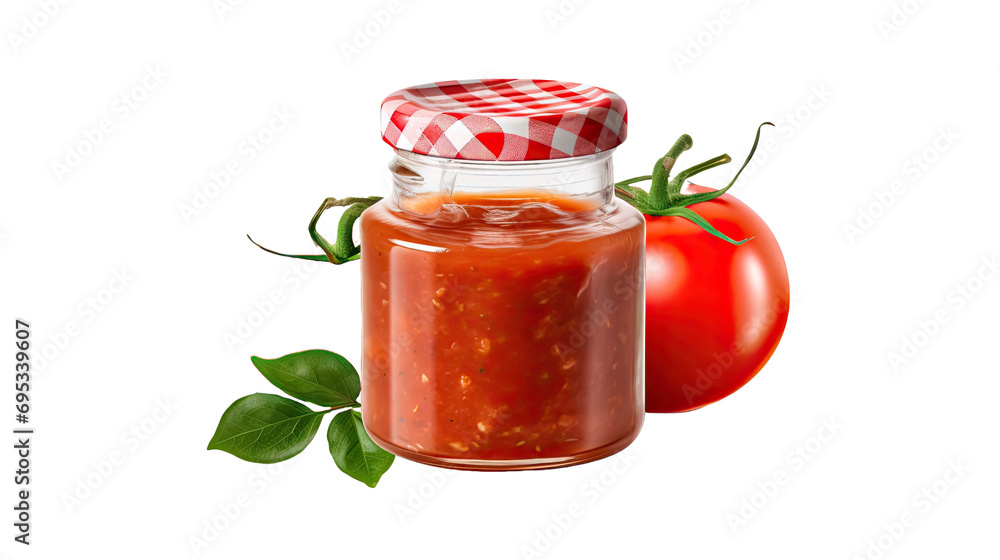 Empty mockup of tomato sauce jar isolated on transparent or white background Empty mockup of tomato sauce jar isolated on transparent or white background