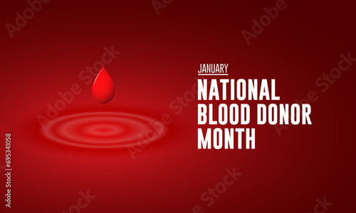 National Blood Donor Month Background Vector Illustration 