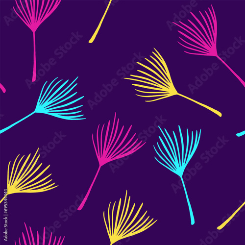 Trendy Tropical Vector Seamless Pattern. Chic Summer Fashion. Beautiful Male Shirt Female Dress Texture.