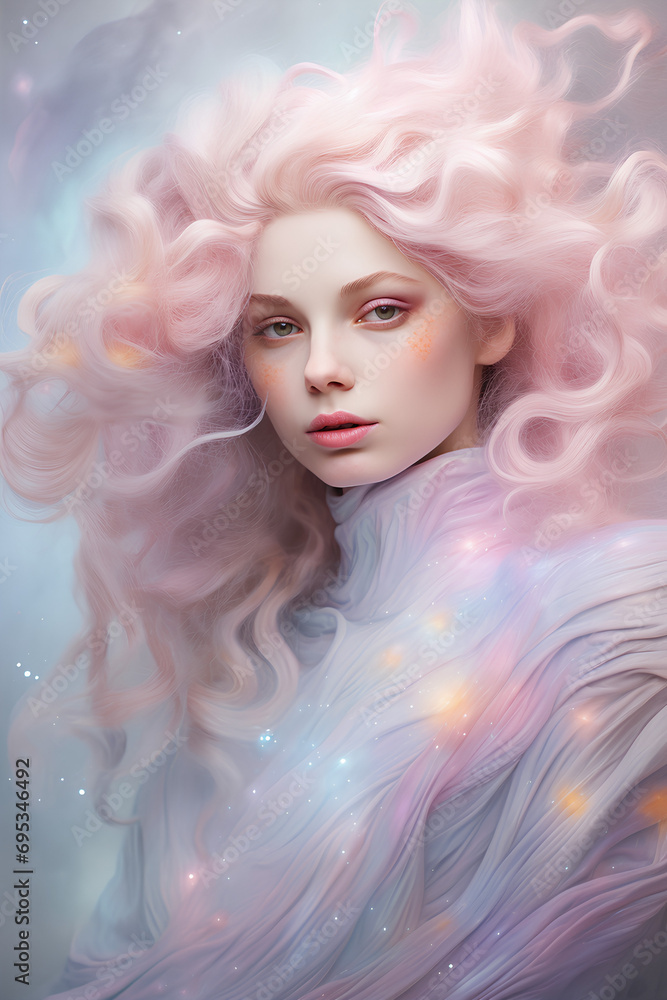 A Soft Pastel Galaxy with a Shooting Star Wish A Soft Pastel Galaxy with a Shooting Star Wish