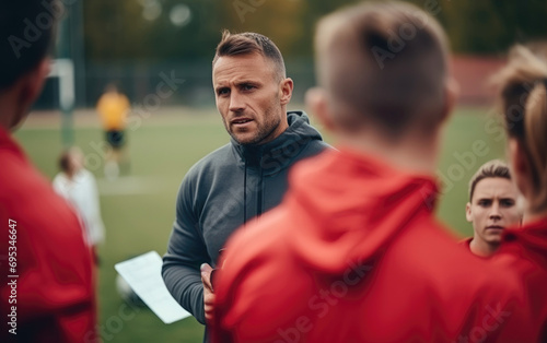 Sports coach encouraging st...