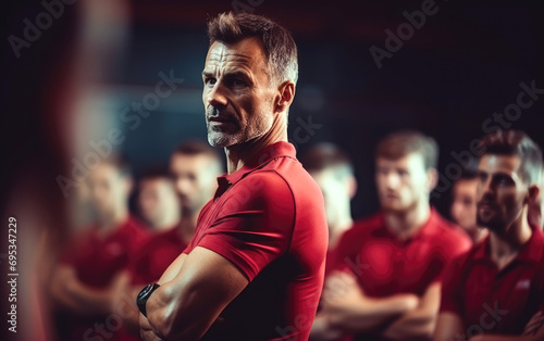 Sports coach encouraging st...