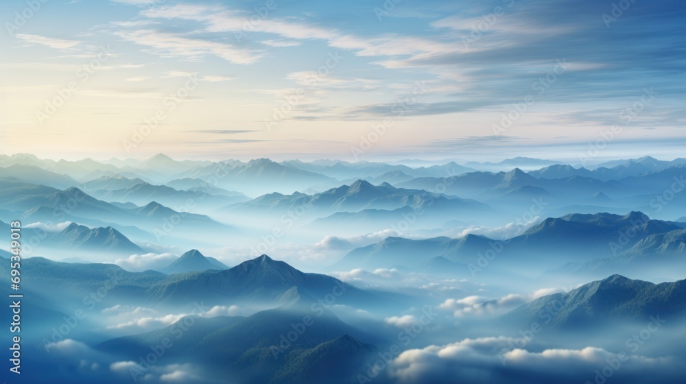 Serene Mountain Peaks Above Clouds