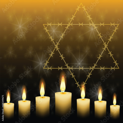 International Holocaust Remembrance Day vector. Star of David . January 27. Important day