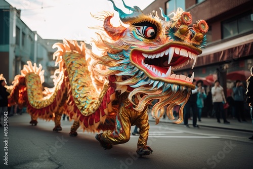 Dragon dance during Chinese New Year