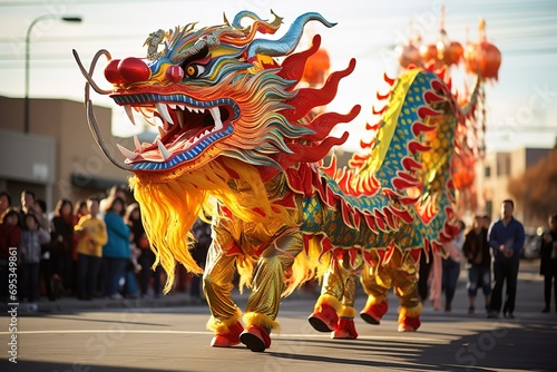 Dragon dance during Chinese New Year © Mohamad
