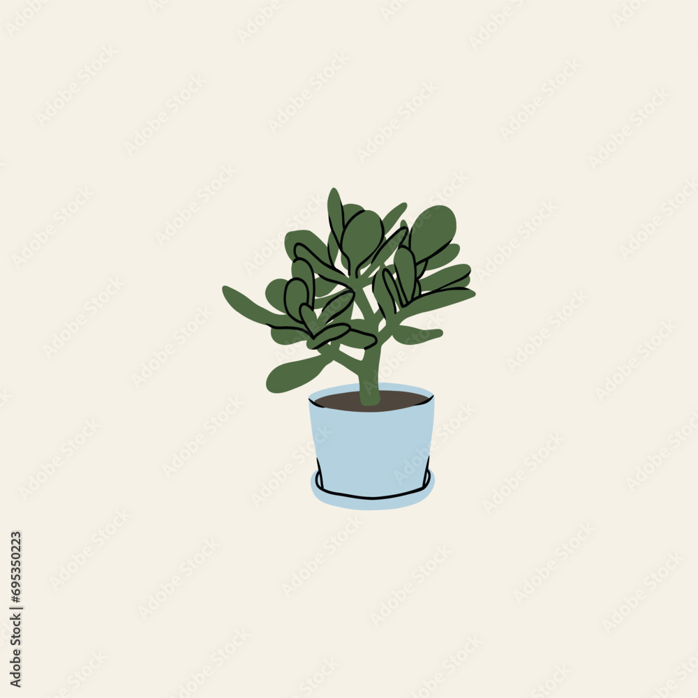 Obraz premium Flat vector money plant illustration