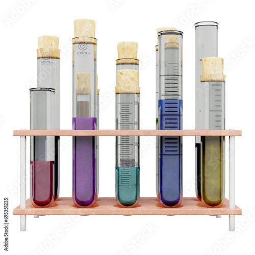 Lab tubes. Isolated on a white background. 3d render