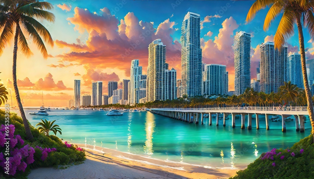 Naklejka premium Summertime in Miami